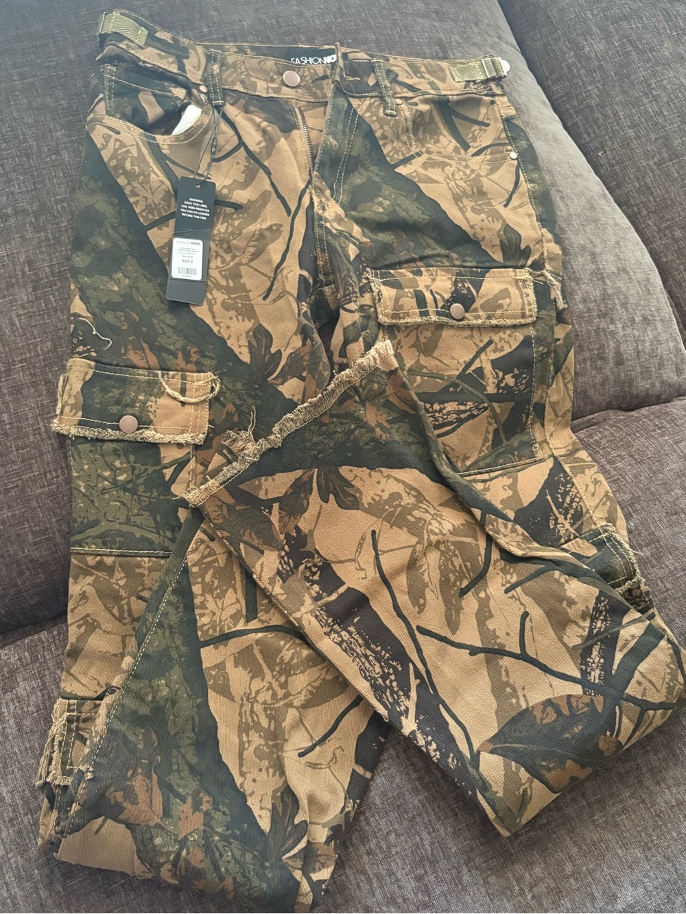 Women’s Cargo Camouflage Pants - Brown/Green fashion nova